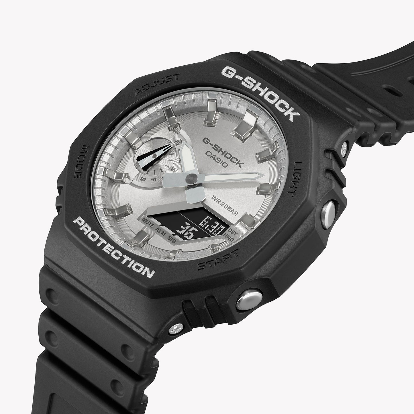 CASIO G-SHOCK GA-2100SB-1A OAK - SILVER BLACK SERIE Men's Watch