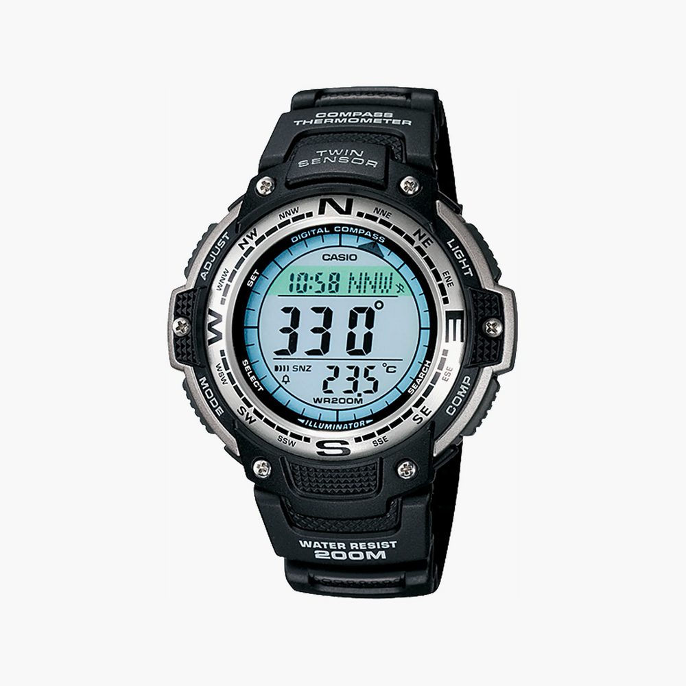 Casio Men's Black Sport Watch, Silicone Band | Sgw-100-1vcf by i-watch