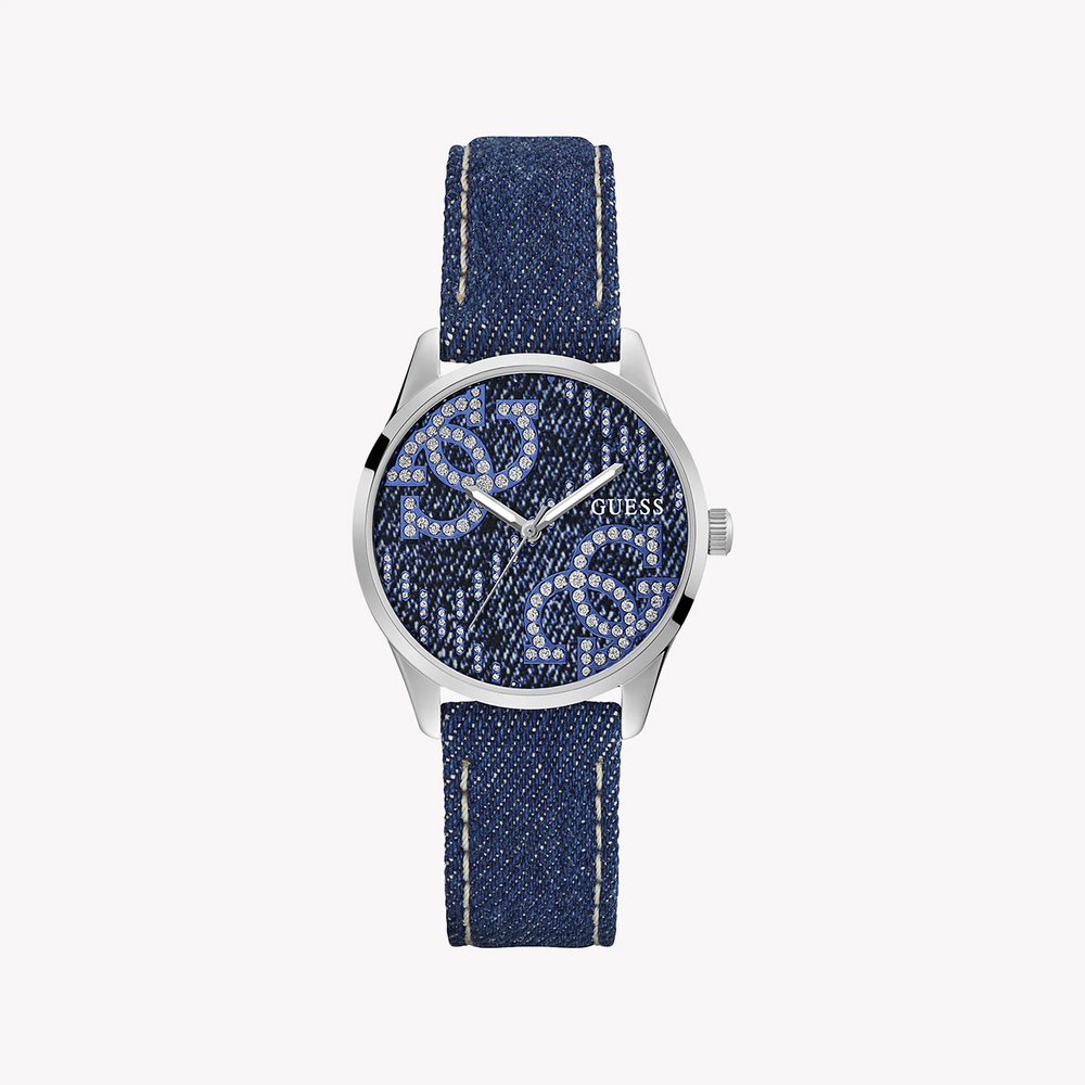 Guess Women's Blue Denim Watch, Silver Case | Gw0755l1 by i-watch