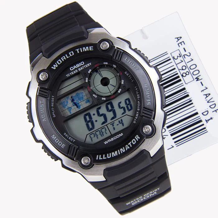 Casio Ae-2100w-1avdf Black Adventurer - Sporty Digital Watch For Men by i-watch