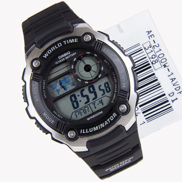 Casio Ae-2100w-1avdf Black Adventurer - Sporty Digital Watch For Men by i-watch