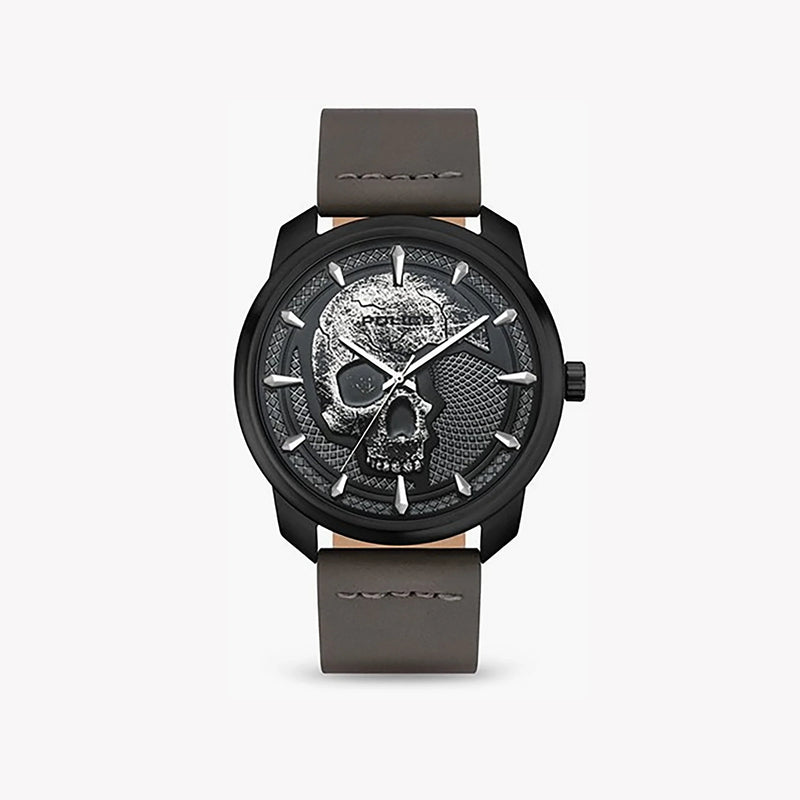 Police Men's Grey Stainless Steel, Brown Leather | Pl-15714jsu_61a by i-watch