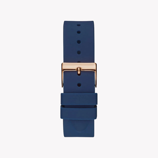 Guess Women's Rose Gold & Blue Silicone Watch, Rose Gold Dial | Gw0355l2 by i-watch