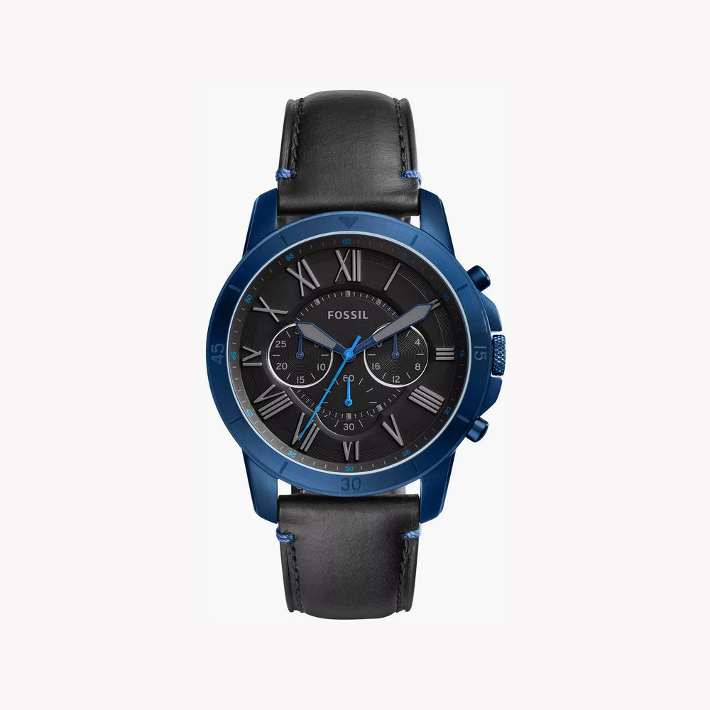 Fossil Men's Blue Stainless Steel Watch, Black Dial | Fs5342 by i-watch