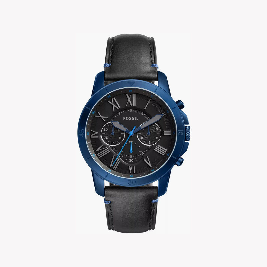 FOSSIL FS5342 RUGGED ELEGANCE - MODERN MEN'S BLUE DIAL STAINLESS STEEL WATCH