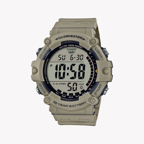 Casio Men's Beige Resin Watch, Gray Dial | Ae-1500wh-5avcf by i-watch