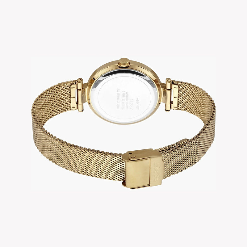 Esprit Women's Gold Stainless Steel Watch, Champagne Dial | Es1l104m0035 by i-watch