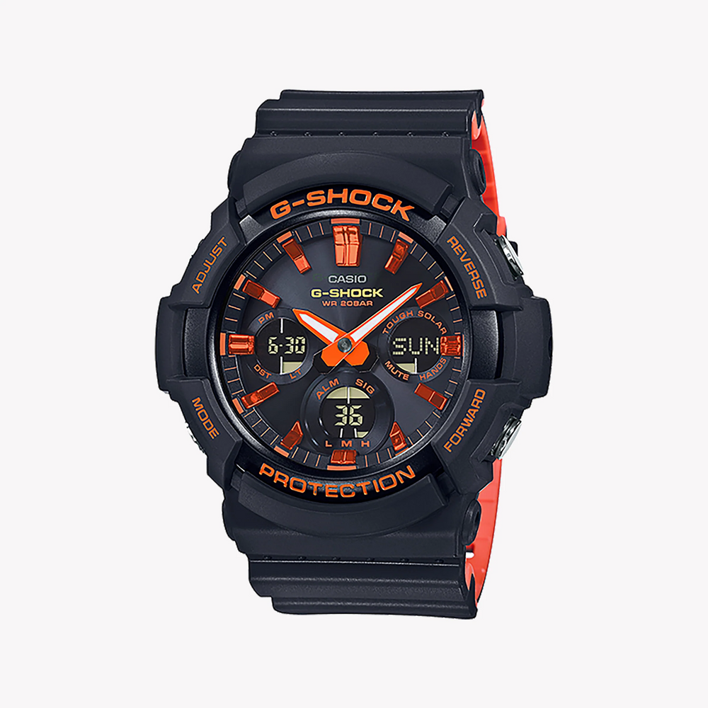 Casio G-Shock Gas-100br-1adr Bold Elegance - Men’S Watch With Matte Black Resin And Multifunctional Features by i-watch