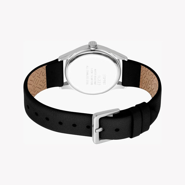 Esprit Women's Black Leather Watch, Silver Dial | Es1l000m0065 by i-watch