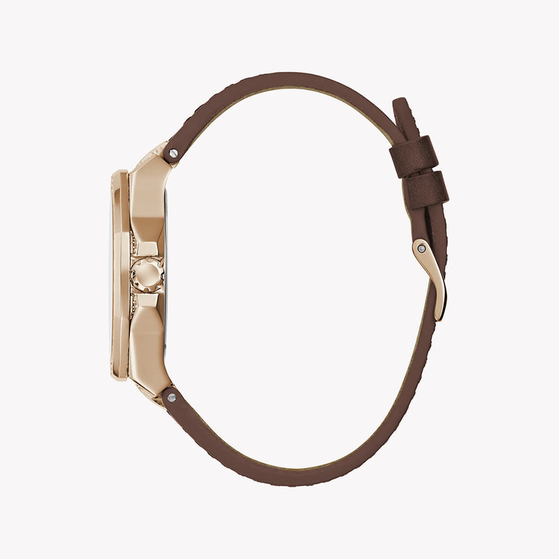 Guess Women's Rose Gold Watch, Brown Leather Band | Gw0547l2 by i-watch