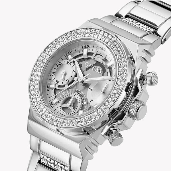 Guess Women's Silver Stainless Steel Watch, Silver Dial | Gw0552l1 by i-watch