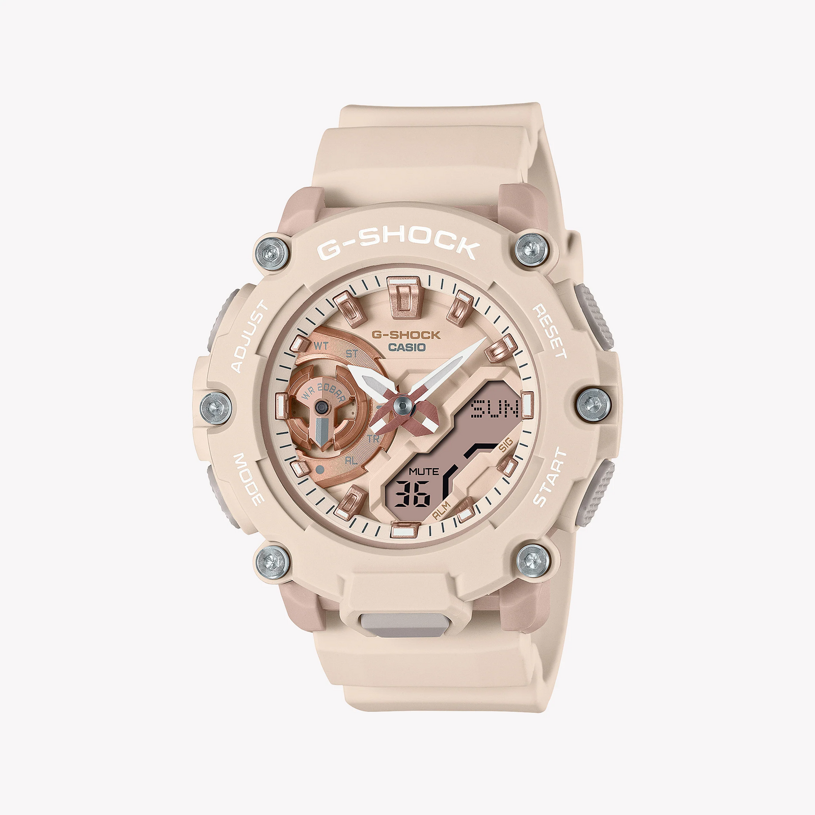 G-Shock Men's Red & Beige Resin Watch, 200m Water Resistant | Gma-S2200m-4adr by i-watch