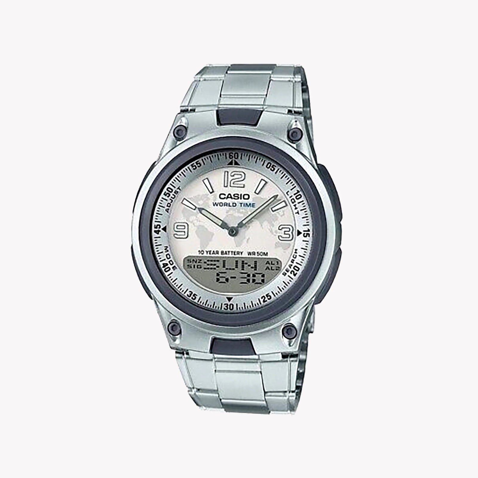 Casio Men's Stainless Steel Watch, Silver Dial | Aw-80d-7a2vdf by i-watch