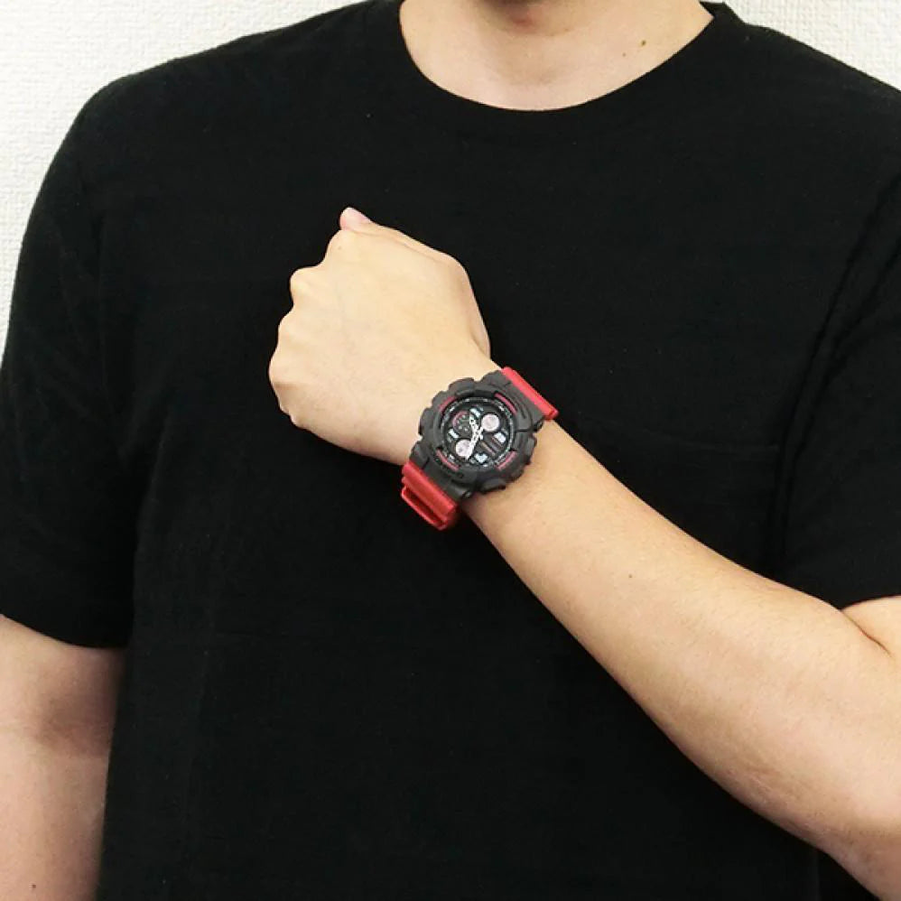 Casio G-Shock Ga-140-4adr Bold Adventurer - Red Resin Men's Watch With Digital Dial & 200m Water Resistance by i-watch