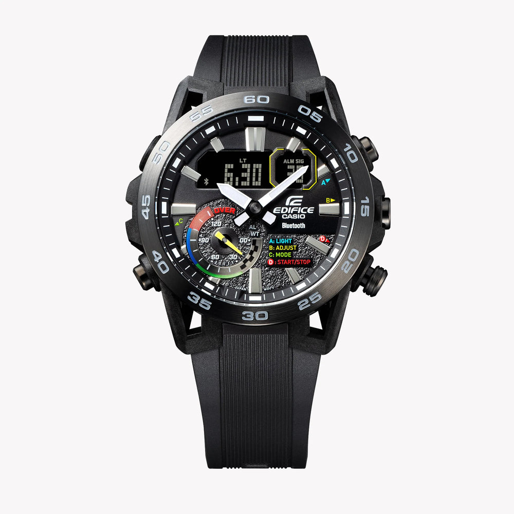 Edifice Men's Black Resin Watch, Multicolour Dial | Ecb-40mp-1aef by i-watch