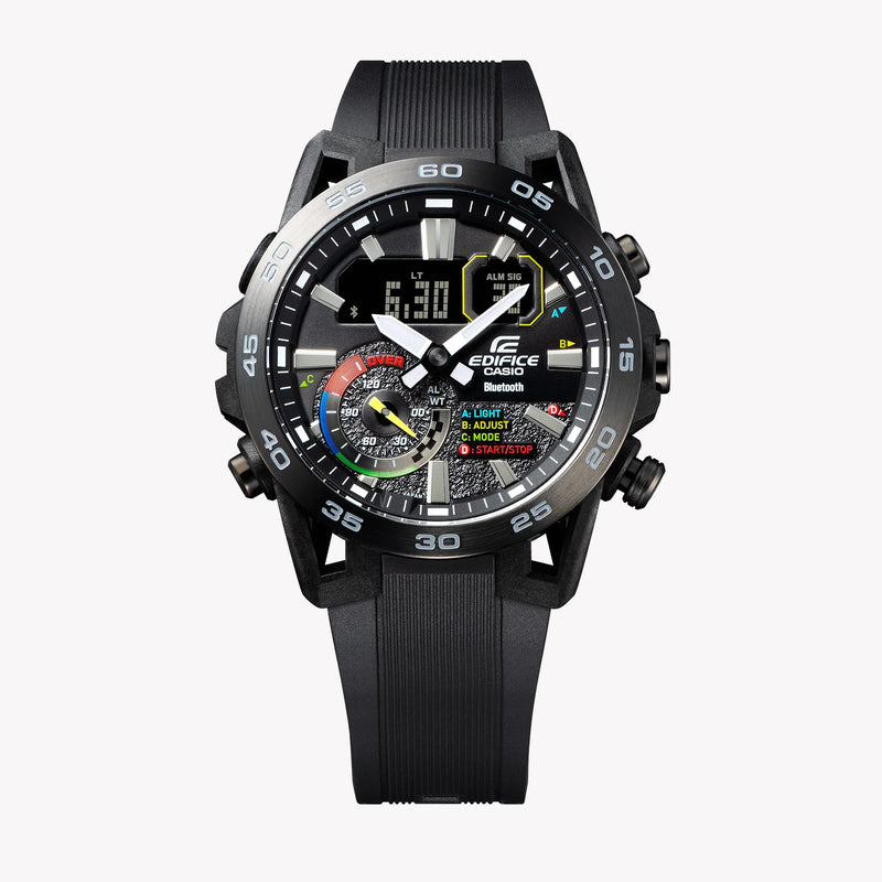 Edifice Men's Black Resin Watch, Multicolour Dial | Ecb-40mp-1aef by i-watch
