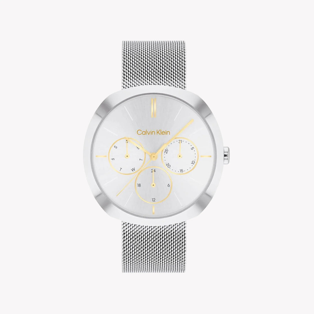 Ck Calvin Klein Men's Silver Stainless Steel Watch, White Dial | Ck3u3n30c by i-watch