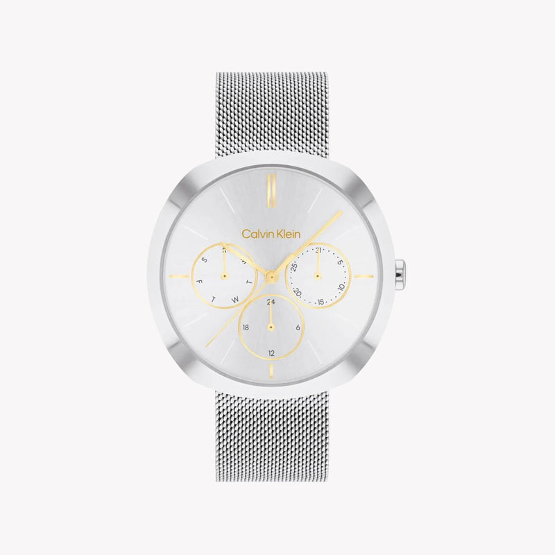 Ck Calvin Klein Men's Silver Stainless Steel Watch, White Dial | Ck3u3n30c by i-watch