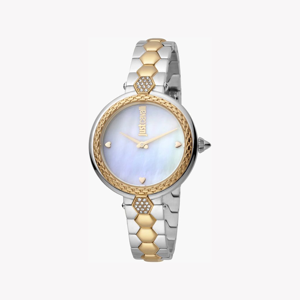 JUST CAVALLI Women's Watch with Gold Stainless Steel Case and Silver & Gold Stainless Steel Band-i-Watch-2