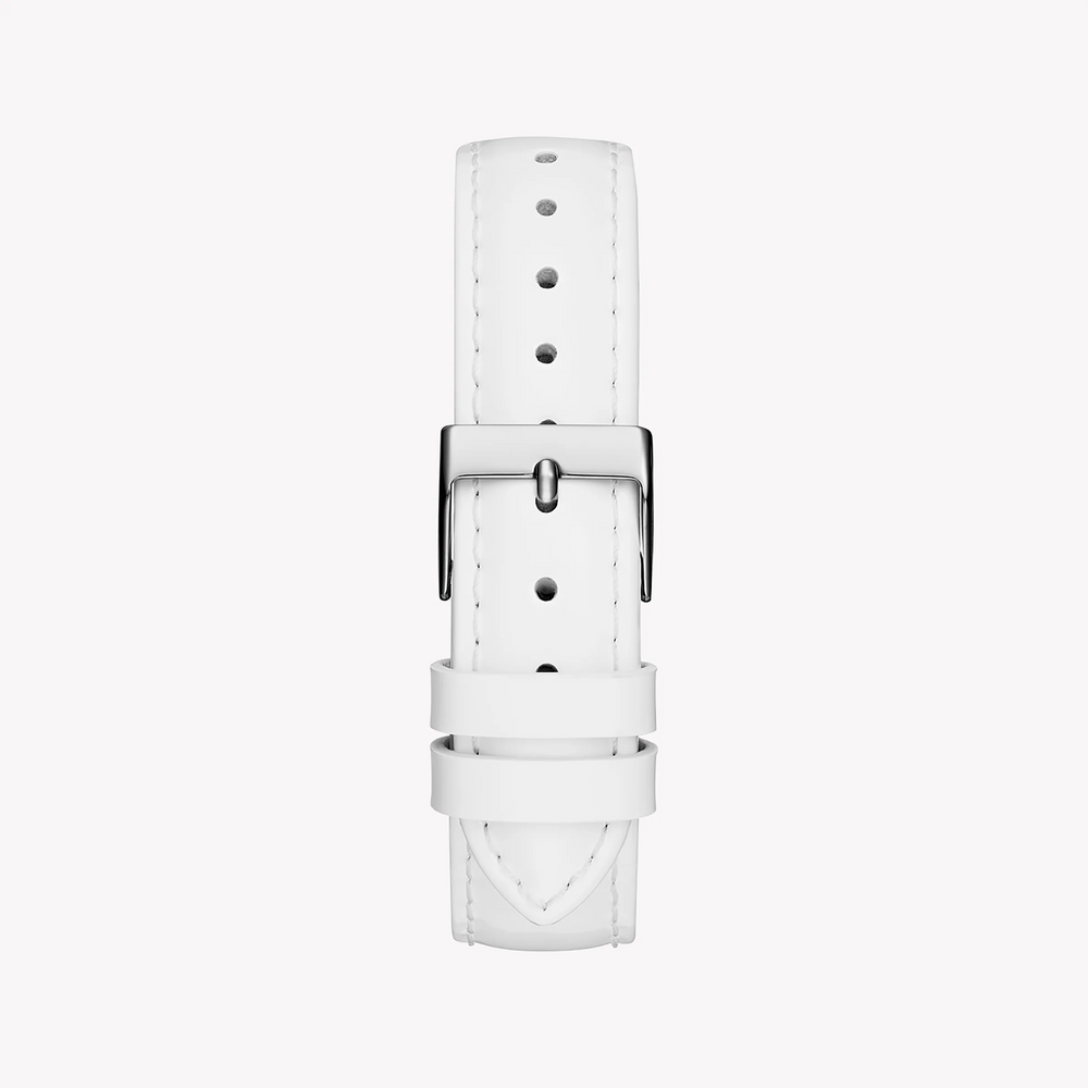 Guess Women's Silver Stainless Steel Watch, White Leather | Gw0745l3 by i-watch