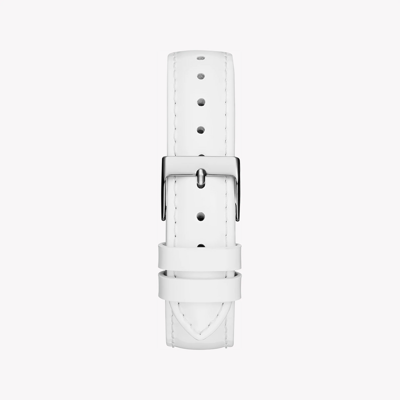 Guess Women's Silver Stainless Steel Watch, White Leather | Gw0745l3 by i-watch