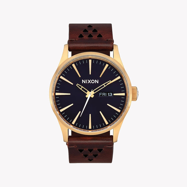 Nixon Men's Brown Stainless Steel, Gold Leather | A105-5033 by i-watch