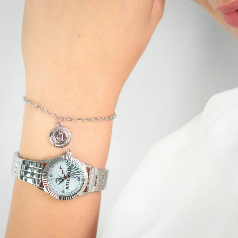JUST CAVALLI JC1L328M0045 - VIBRANT SILVER & LIGHT BLUE WOMEN'S FASHION WATCH-i-Watch-3