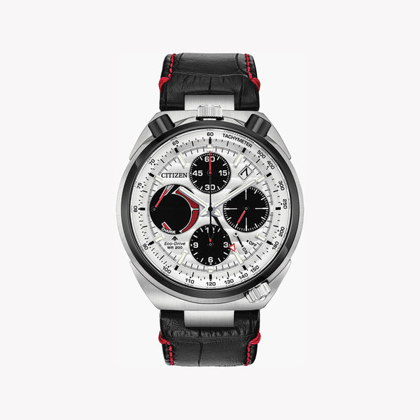Citizen Av0071-03a Bold Performance - Men's Chronograph With Sleek White Dial & Leather Band by i-watch