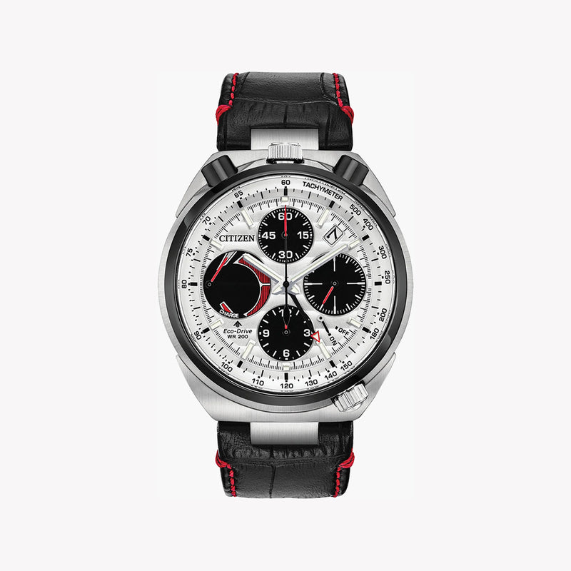 Citizen Av0071-03a Bold Performance - Men's Chronograph With Sleek White Dial & Leather Band by i-watch
