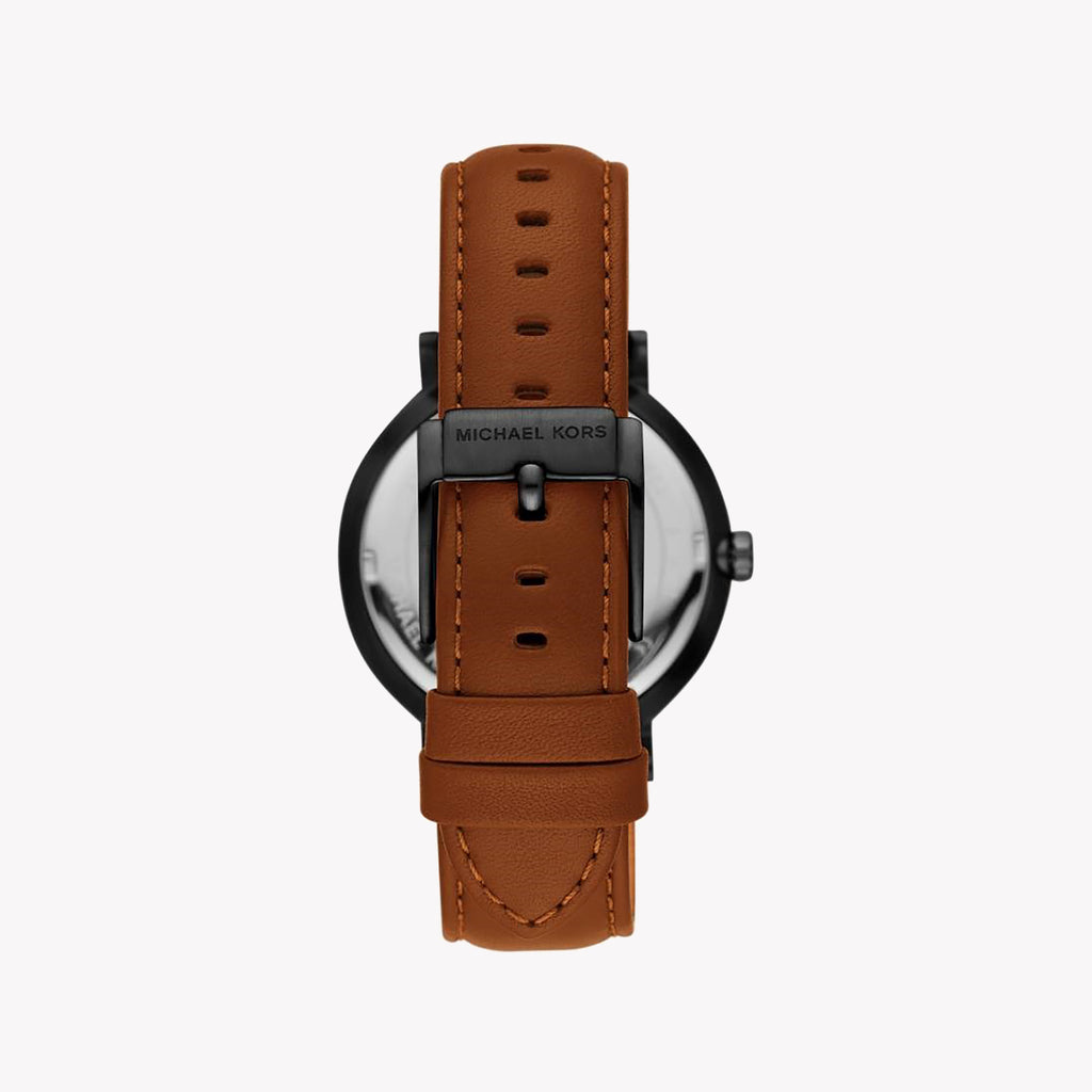 MICHAEL KORS MK8739 BOLD SOPHISTICATION - MEN'S BLACK DIAL STAINLESS STEEL & LEATHER WATCH-i-Watch-3