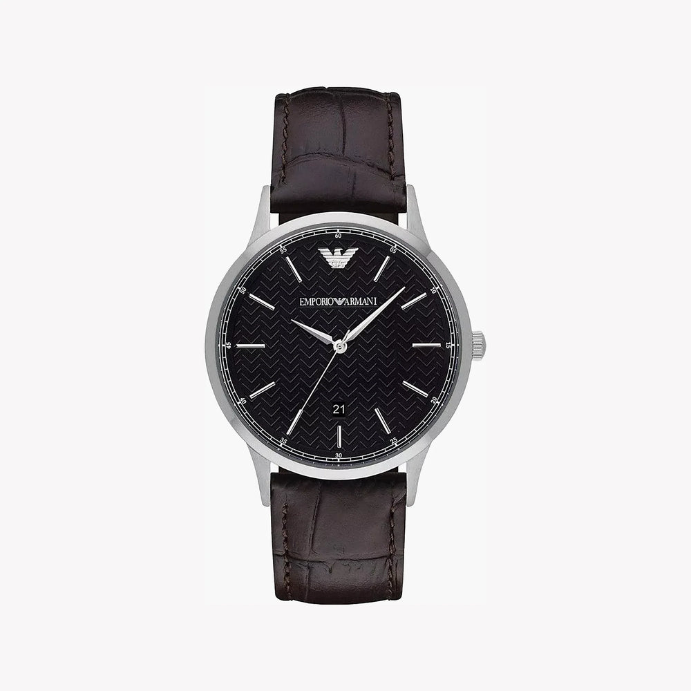 Emporio Armani Men's Silver Watch, Black Dial | Ar2480 by i-watch