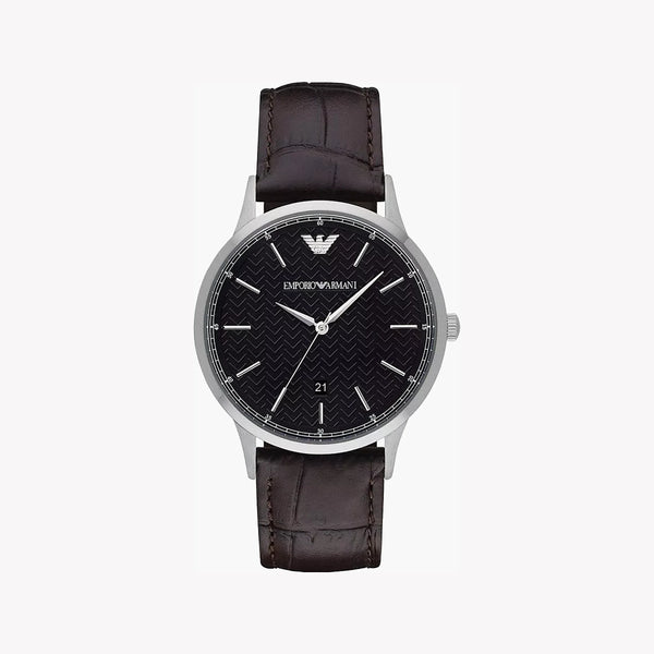 Emporio Armani Men's Silver Watch, Black Dial | Ar2480 by i-watch