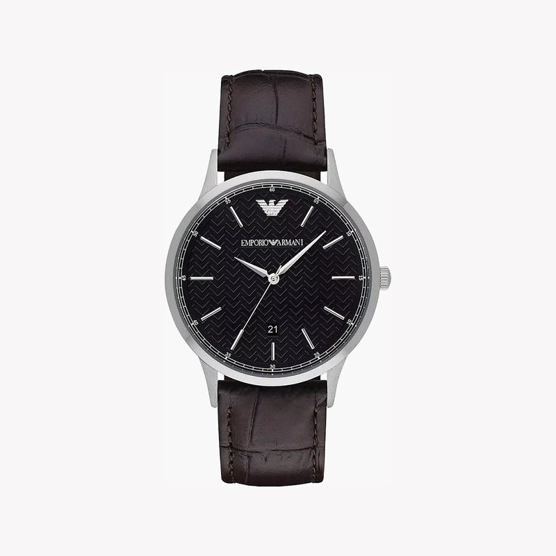 Emporio Armani Men's Silver Watch, Black Dial | Ar2480 by i-watch