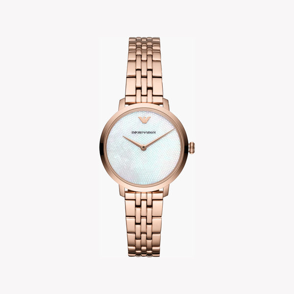Emporio Armani Women's Rose Gold Watch, White Dial | Ar11158 by i-watch