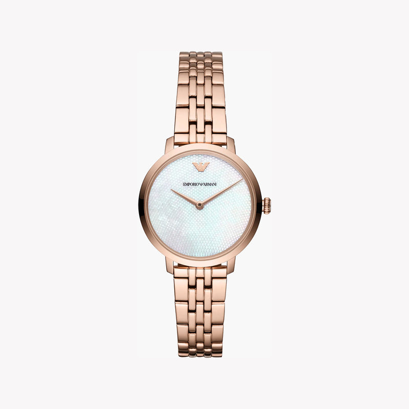 Emporio Armani Women's Rose Gold Watch, White Dial | Ar11158 by i-watch