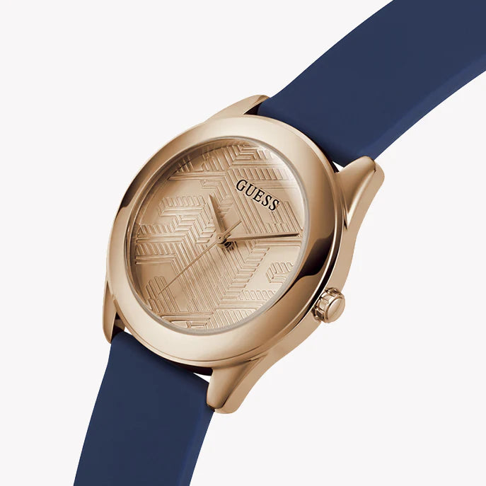 Guess Women's Rose Gold & Blue Silicone Watch | Gw0665l2 by i-watch