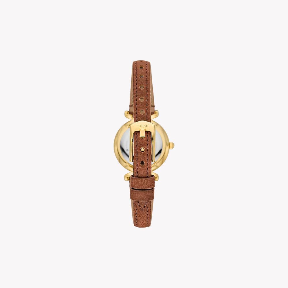 Fossil Women's Silver Dial Watch, Brown Leather Strap | Es5297 by i-watch