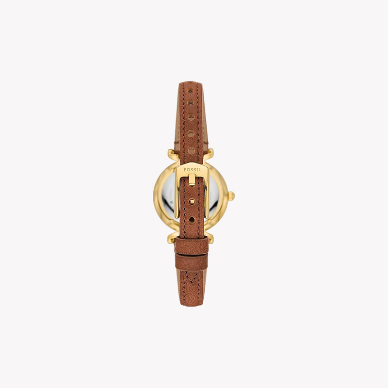 Fossil Women's Silver Dial Watch, Brown Leather Strap | Es5297 by i-watch