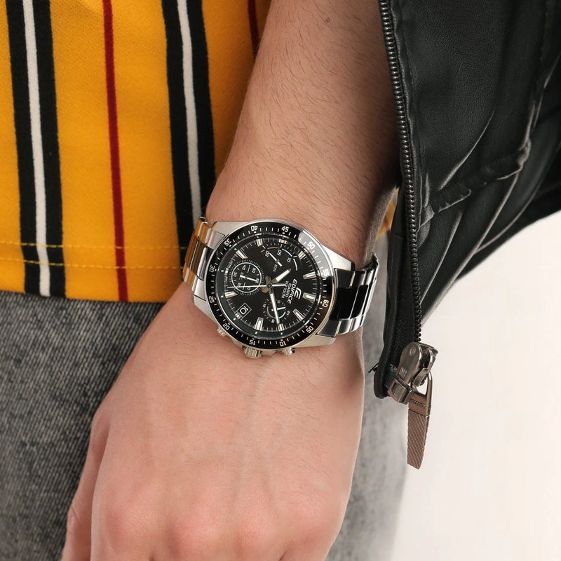 Casio Edifice Efv-540sbk-1avudf - Sporty Chic Men's Watch With Stylish Black & Silver Design by i-watch