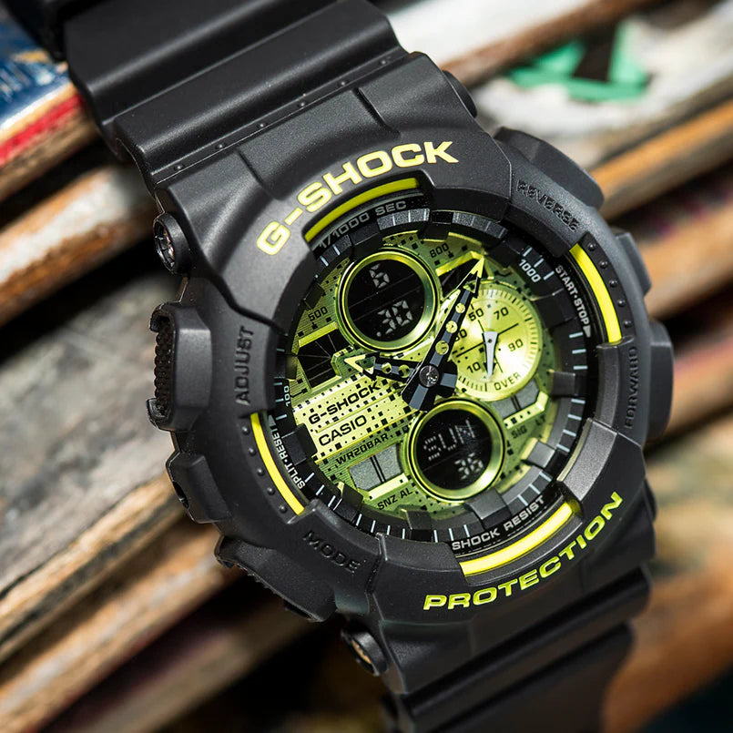 Casio G-Shock Ga-140dc-1adr - Bold Black Sporty Timepiece For Men by i-watch