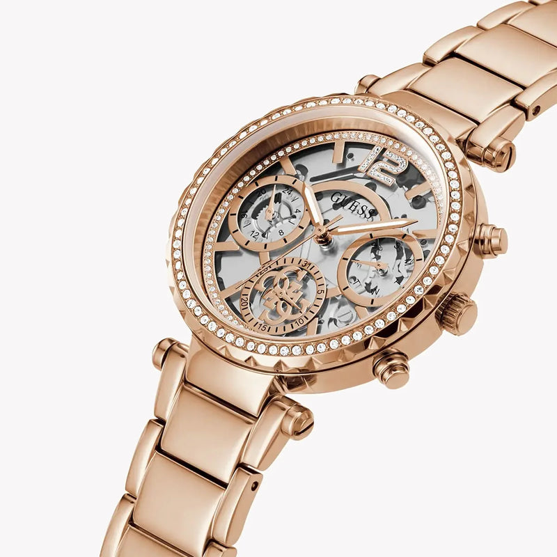Guess Women's Rose Gold Watch, Clear Dial | Gw0403l3 by i-watch