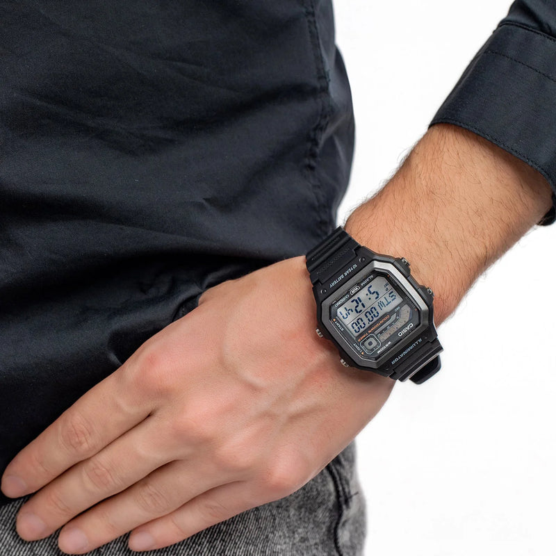 Casio Men's Black Resin Watch, Digital Dial | Ws-1600h-1avdf by i-watch
