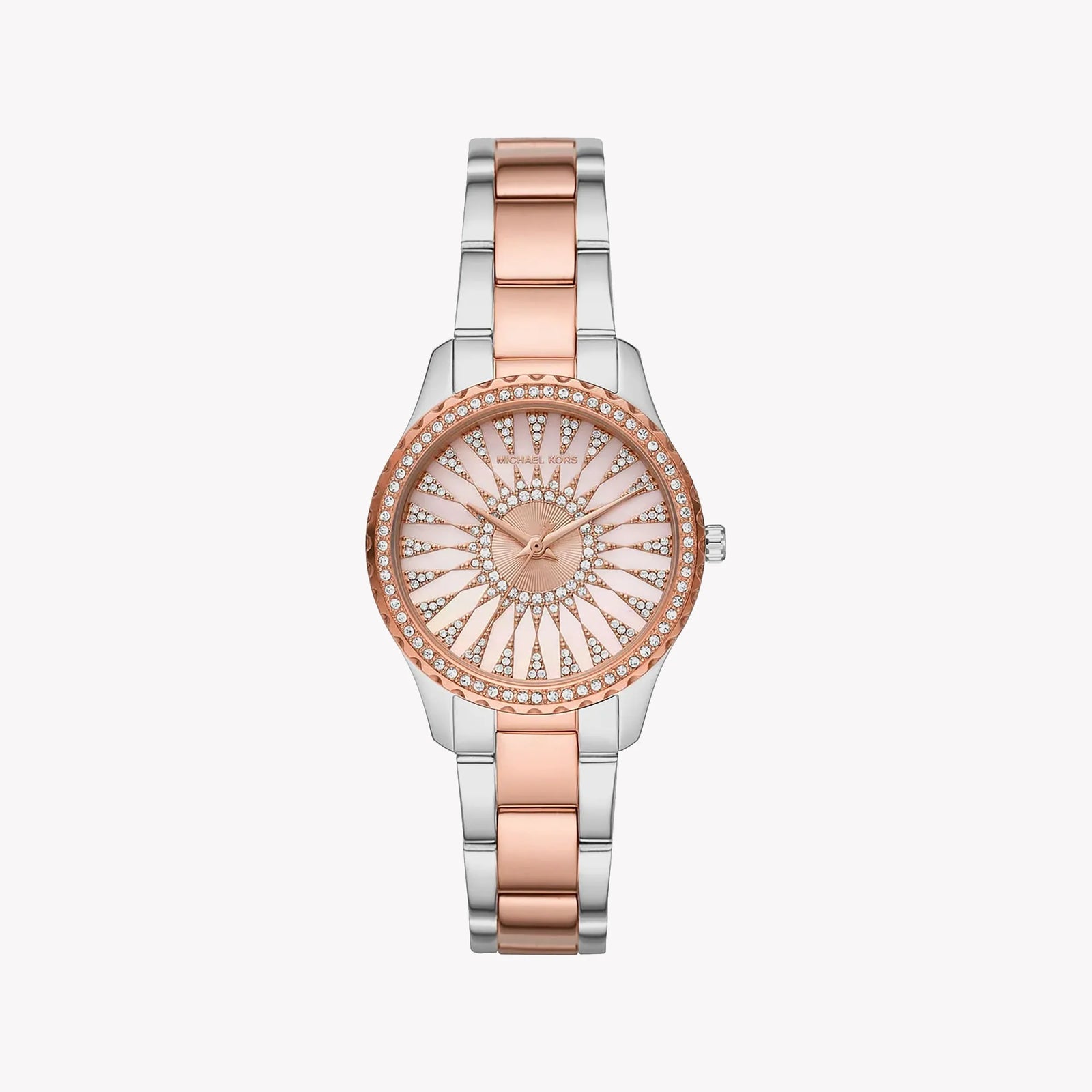 Michael Kors Women's Silver-Rose Gold Watch, Pink Dial | Mk6894 by i-watch