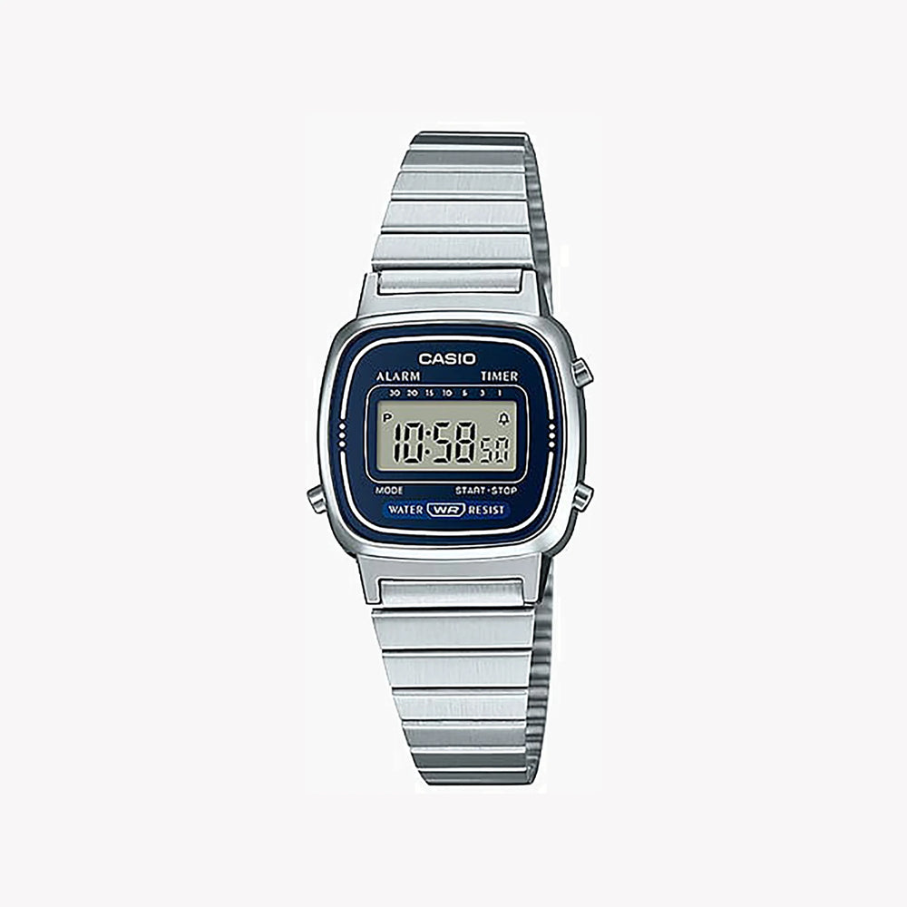 Casio Unisex Silver Resin Watch, Stainless Steel Band | La670wa-2df by i-watch