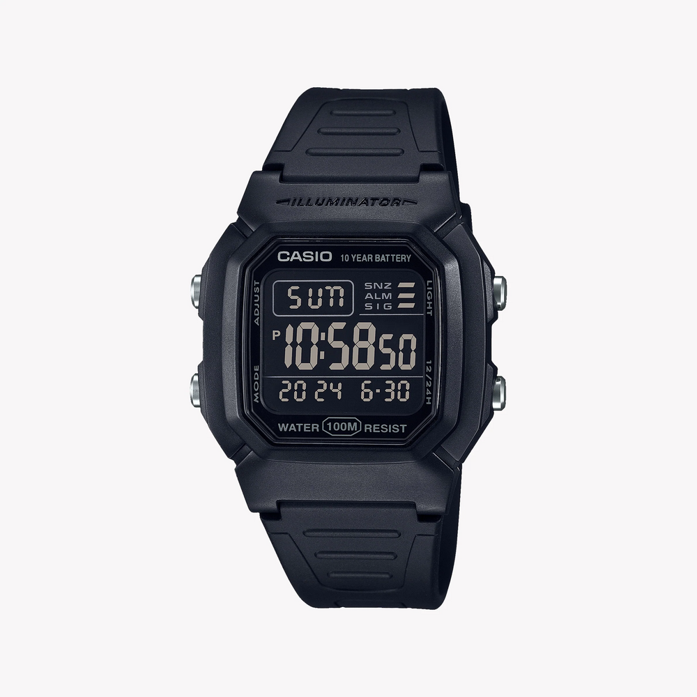Casio Men's Black Resin Watch, Sporty & Functional | W-800h-1bvdf by i-watch