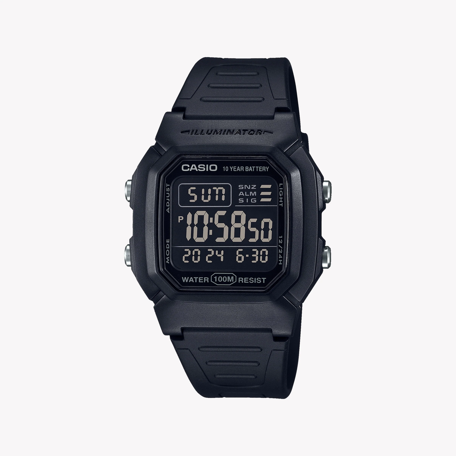 Casio Men's Black Resin Watch, Sporty & Functional | W-800h-1bvdf by i-watch