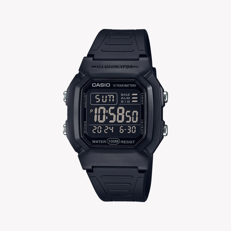 Casio Men's Black Resin Watch, Sporty & Functional | W-800h-1bvdf by i-watch