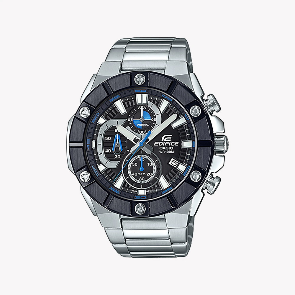 Edifice Men's Silver Stainless Steel, Black Dial | Efr-569db-1avudf by i-watch