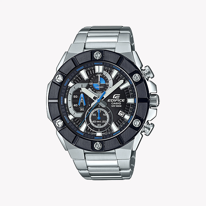 Edifice Men's Silver Stainless Steel, Black Dial | Efr-569db-1avudf by i-watch
