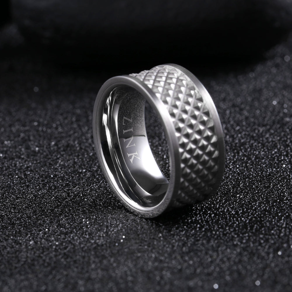 Zink Men's Silver Stainless Steel Ring | Zjrg021sms